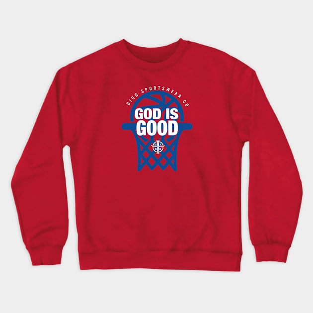 GOD IS GOOD (RED & BLUE) Crewneck Sweatshirt by diggapparel